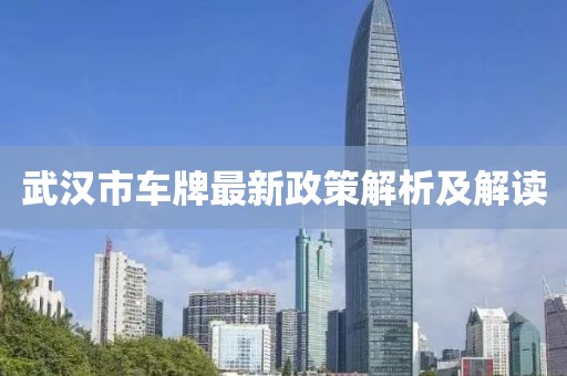 武漢市車牌最新政策解析及解讀
