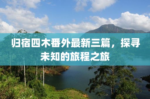 歸宿四木番外最新三篇，探尋未知的旅程之旅