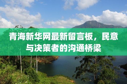 青海新華網(wǎng)最新留言板，民意與決策者的溝通橋梁