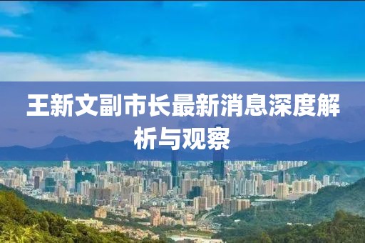 王新文副市長(zhǎng)最新消息深度解析與觀察