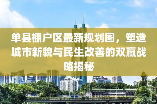 單縣棚戶(hù)區(qū)最新規(guī)劃圖，塑造城市新貌與民生改善的雙贏(yíng)戰(zhàn)略揭秘
