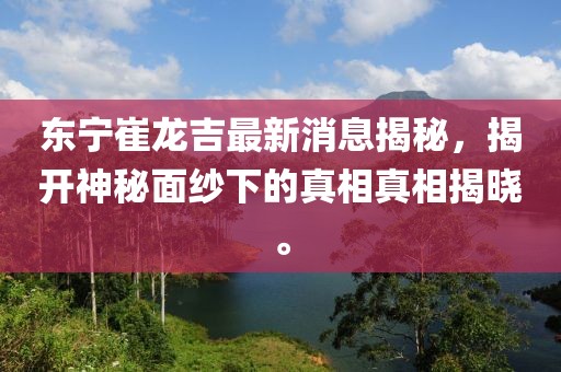 東寧崔龍吉最新消息揭秘，揭開神秘面紗下的真相真相揭曉。