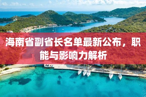海南省副省長名單最新公布，職能與影響力解析