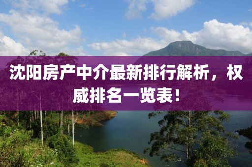 沈陽房產(chǎn)中介最新排行解析，權(quán)威排名一覽表！