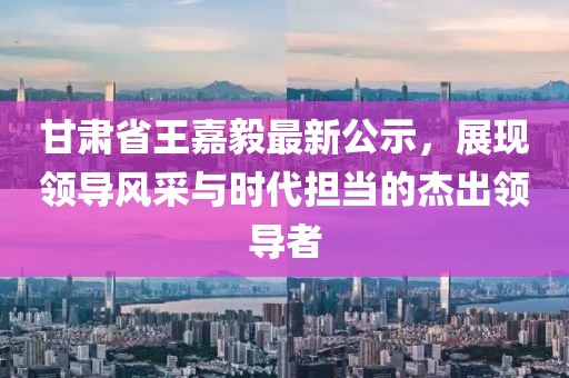 甘肅省王嘉毅最新公示，展現(xiàn)領(lǐng)導(dǎo)風(fēng)采與時(shí)代擔(dān)當(dāng)?shù)慕艹鲱I(lǐng)導(dǎo)者