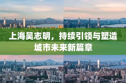 上海吳志明，持續(xù)引領(lǐng)與塑造城市未來新篇章