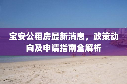 寶安公租房最新消息，政策動向及申請指南全解析