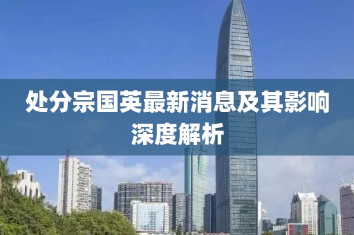 處分宗國英最新消息及其影響深度解析