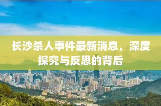 長(zhǎng)沙殺人事件最新消息，深度探究與反思的背后
