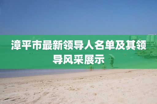 漳平市最新領(lǐng)導(dǎo)人名單及其領(lǐng)導(dǎo)風采展示
