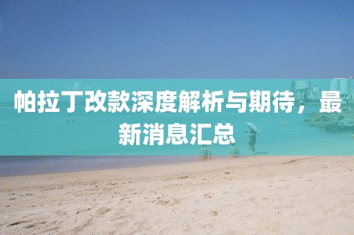 帕拉丁改款深度解析與期待，最新消息匯總