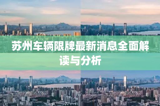 蘇州車輛限牌最新消息全面解讀與分析