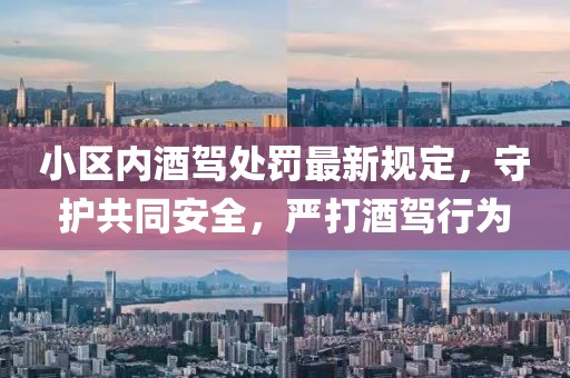 小區(qū)內(nèi)酒駕處罰最新規(guī)定，守護(hù)共同安全，嚴(yán)打酒駕行為