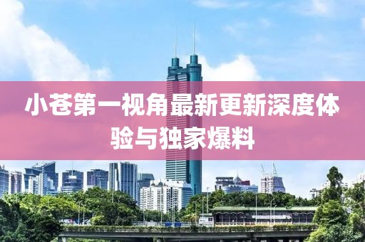 小蒼第一視角最新更新深度體驗與獨家爆料