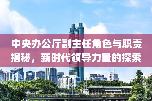 中央辦公廳副主任角色與職責揭秘，新時代領(lǐng)導力量的探索