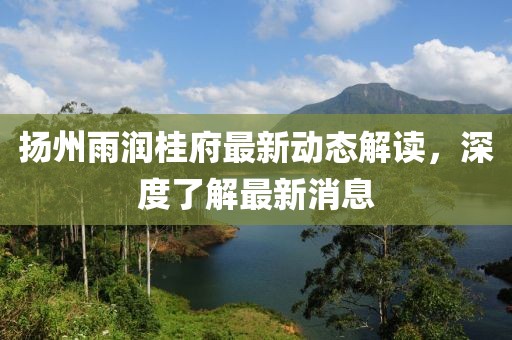 揚(yáng)州雨潤桂府最新動態(tài)解讀，深度了解最新消息