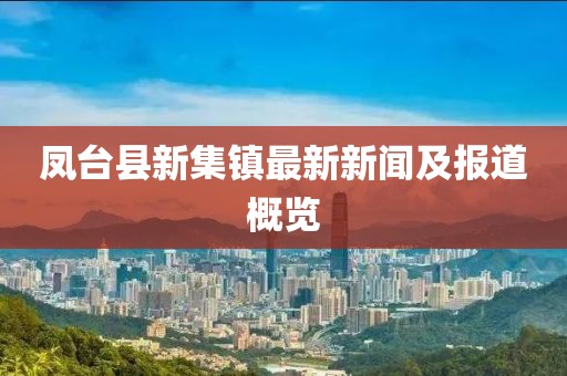 鳳臺縣新集鎮(zhèn)最新新聞及報道概覽