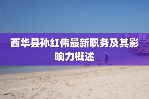 西華縣孫紅偉最新職務(wù)及其影響力概述