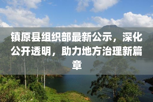 鎮(zhèn)原縣組織部最新公示，深化公開透明，助力地方治理新篇章