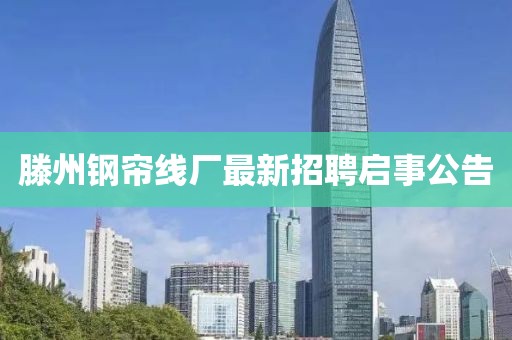 滕州鋼簾線廠最新招聘啟事公告