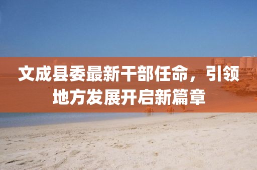 文成縣委最新干部任命，引領(lǐng)地方發(fā)展開啟新篇章