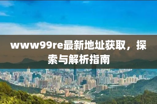 www99re最新地址獲取，探索與解析指南