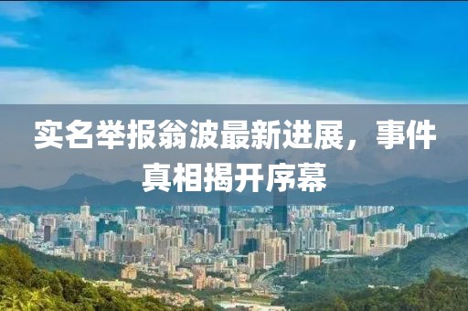 實(shí)名舉報(bào)翁波最新進(jìn)展，事件真相揭開(kāi)序幕
