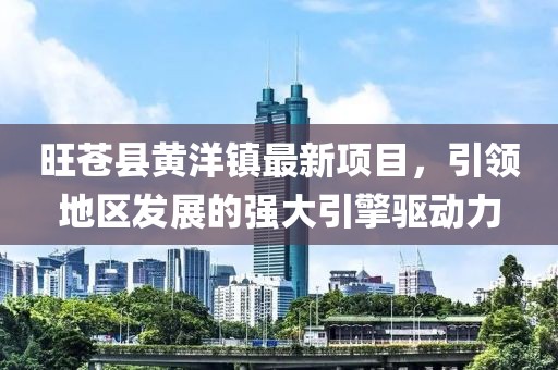 旺蒼縣黃洋鎮(zhèn)最新項目，引領地區(qū)發(fā)展的強大引擎驅動力