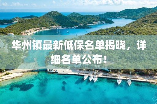 華州鎮(zhèn)最新低保名單揭曉，詳細(xì)名單公布！
