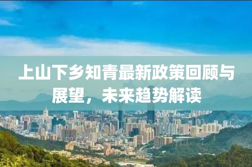 上山下鄉(xiāng)知青最新政策回顧與展望，未來趨勢解讀