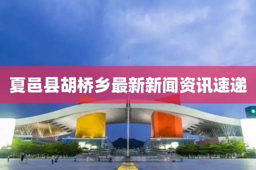 夏邑縣胡橋鄉(xiāng)最新新聞資訊速遞