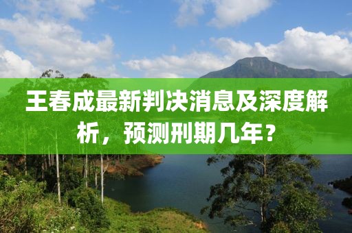 王春成最新判決消息及深度解析，預(yù)測(cè)刑期幾年？