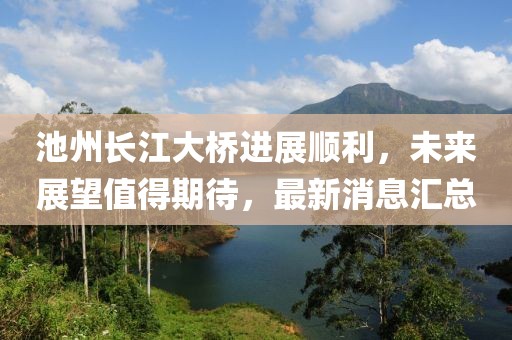 池州長(zhǎng)江大橋進(jìn)展順利，未來(lái)展望值得期待，最新消息匯總