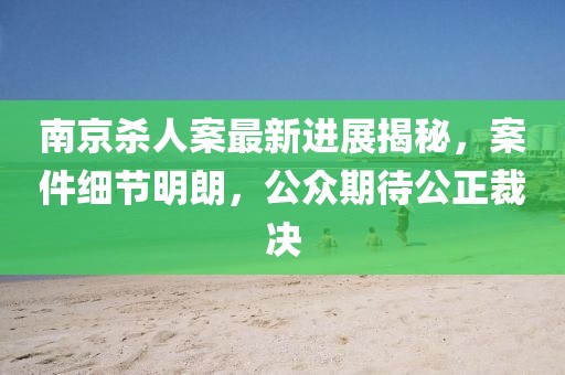 南京殺人案最新進展揭秘，案件細節(jié)明朗，公眾期待公正裁決