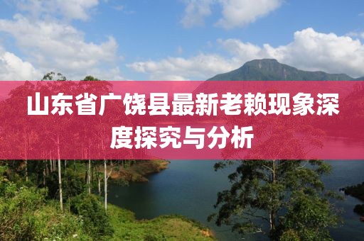 山東省廣饒縣最新老賴現(xiàn)象深度探究與分析