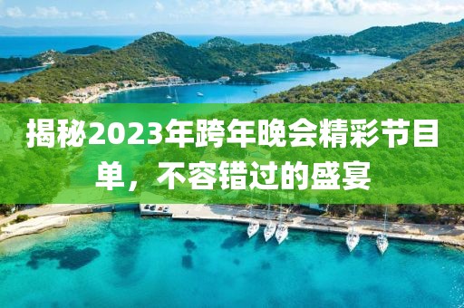揭秘2023年跨年晚會精彩節(jié)目單，不容錯過的盛宴