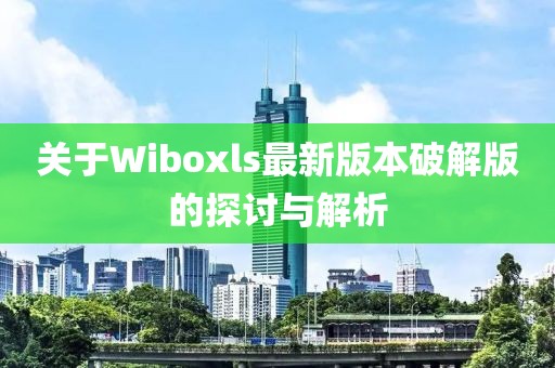 關于Wiboxls最新版本破解版的探討與解析