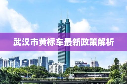 武漢市黃標(biāo)車最新政策解析