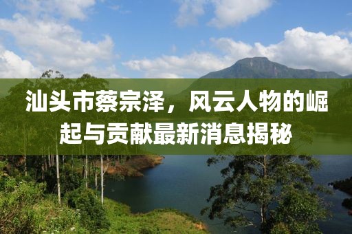 汕頭市蔡宗澤，風(fēng)云人物的崛起與貢獻(xiàn)最新消息揭秘