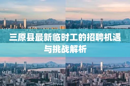 三原縣最新臨時(shí)工的招聘機(jī)遇與挑戰(zhàn)解析