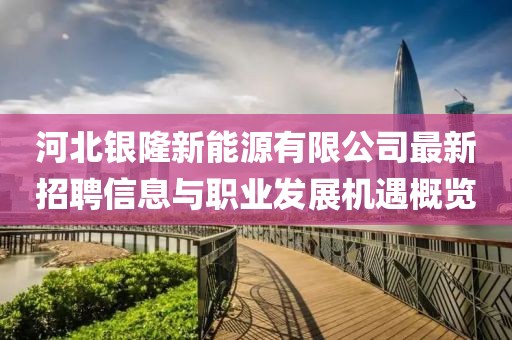 河北銀隆新能源有限公司最新招聘信息與職業(yè)發(fā)展機(jī)遇概覽