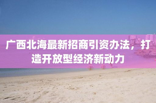 廣西北海最新招商引資辦法，打造開放型經(jīng)濟新動力