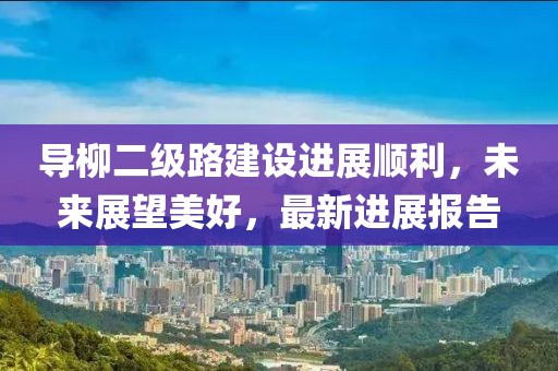 導柳二級路建設進展順利，未來展望美好，最新進展報告