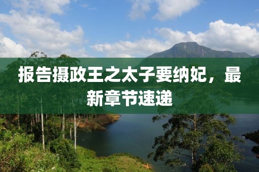 報(bào)告攝政王之太子要納妃，最新章節(jié)速遞