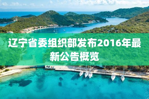 遼寧省委組織部發(fā)布2016年最新公告概覽