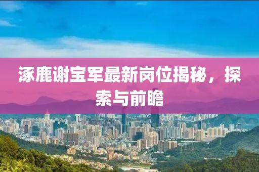 涿鹿謝寶軍最新崗位揭秘，探索與前瞻