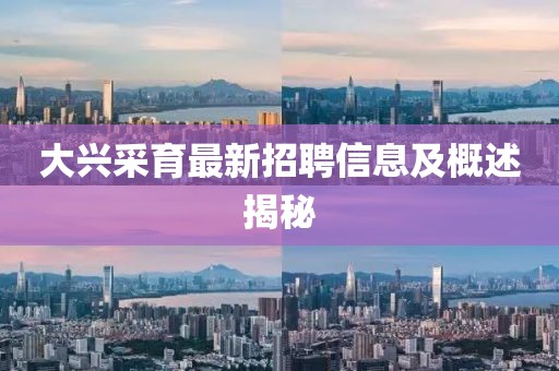 大興采育最新招聘信息及概述揭秘