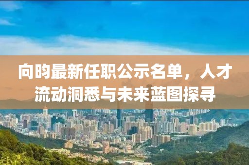 向昀最新任職公示名單，人才流動洞悉與未來藍圖探尋