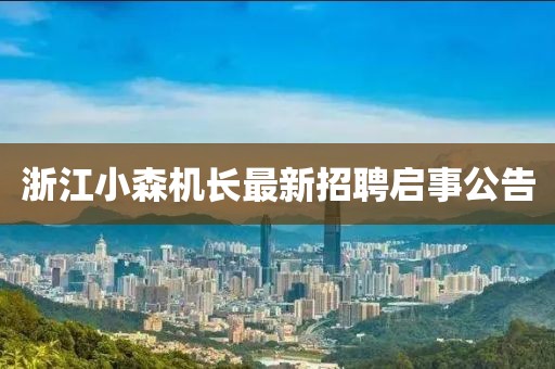 浙江小森機(jī)長最新招聘啟事公告