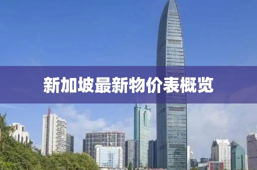 新加坡最新物價(jià)表概覽